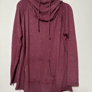 Maurices Women's cowl neck Hooded Sweatshirt - Burgundy